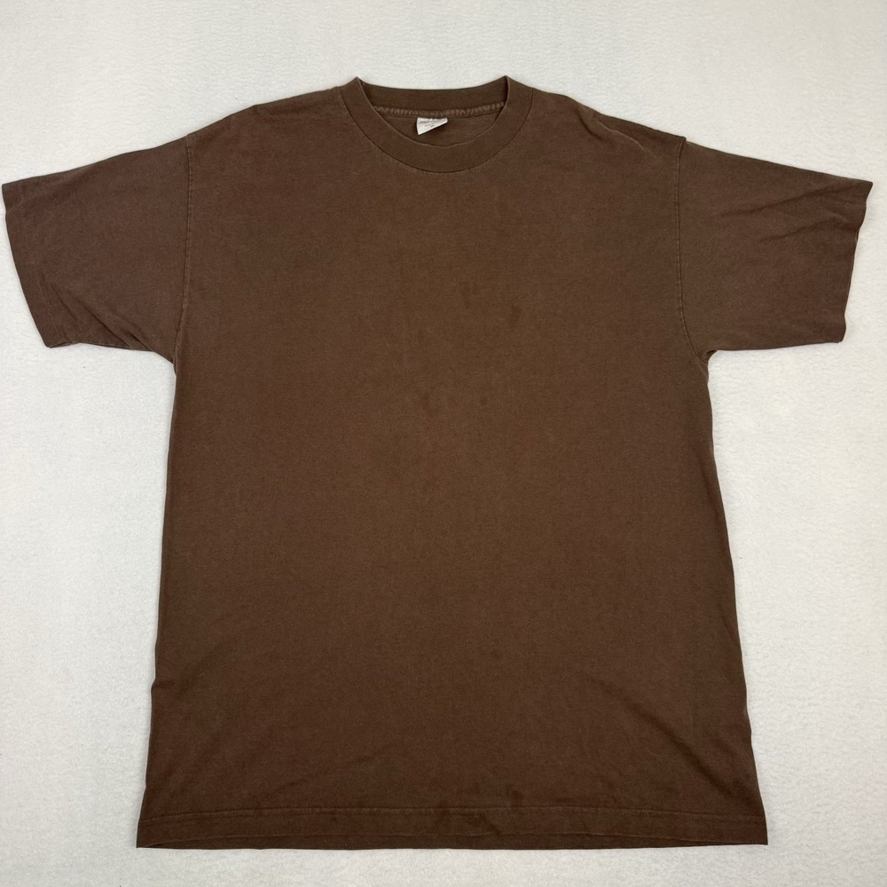 Vintage 90s Murina Blank T Shirt XL Brown Single Stitch Cotton Made in USA
